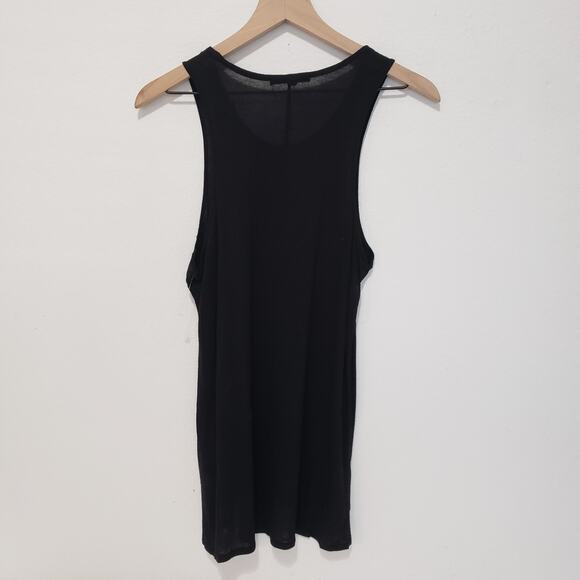 Rag & Bone JEAN Mens SIZE M Black Tank Top w/ Pocket Side Slits 100% Cotton FLAW - Picture 4 of 16